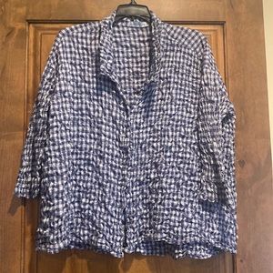 Seersucker button down blouse